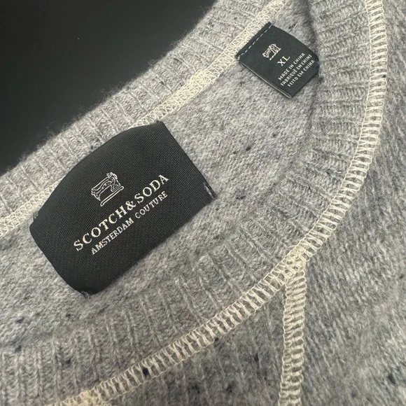 SCOTCH & SODA Crew Neck Pullover Jumper Men's XL Wool Blend Knitted Stretch